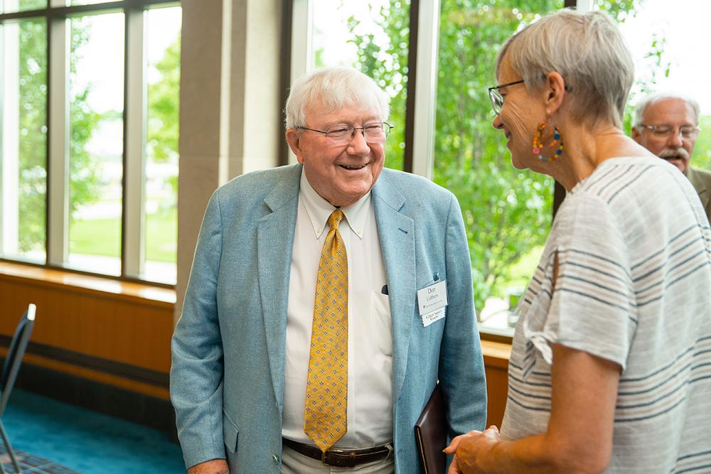 President Emeritus Don Lubbers with guest at Retiree Reception 2018